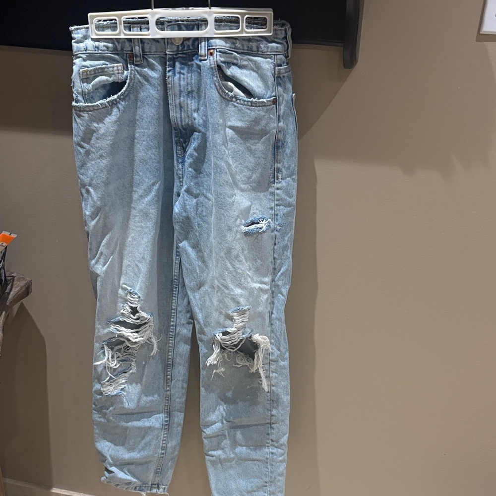 Zara Light Blue Distressed Jeans